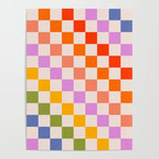 Mid Mod Rainbow Check pattern Poster Gallery Image 4