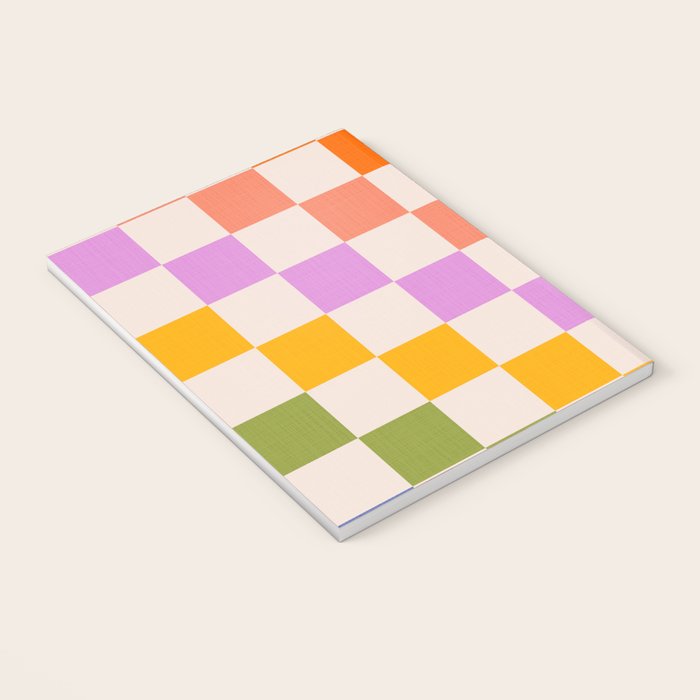 Mid Mod Rainbow Check pattern Notebook Gallery Image 3