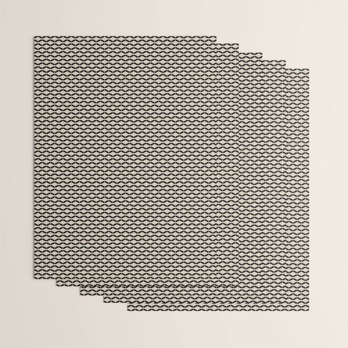 Monochrome Geometric Diamond Pattern Wrapping Paper Gallery Image 3