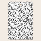 Abstract black and white line doodle pattern Cutting Board Gallery Image 1