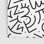 Abstract black and white line doodle pattern Poster Gallery Image 3