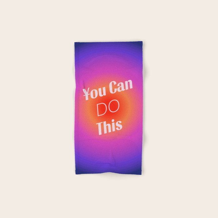 You Can Do This - Gradient Inspirational Quotes Bath Towel Gallery Image 1
