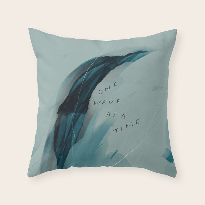 "One Wave At A Time" Throw Pillow Gallery Image 6