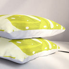 Lime Green Monstera Leaves Light Background #decor #society6 #buyart Pillow Sham Gallery Image 3