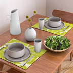 Lime Green Monstera Leaves Light Background #decor #society6 #buyart Placemat Gallery Image 2