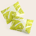 Lime Green Monstera Leaves Light Background #decor #society6 #buyart Pillow Sham Gallery Image 3