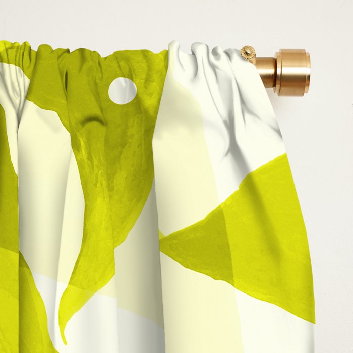 Lime Green Monstera Leaves Light Background #decor #society6 #buyart Window Curtain Gallery Image 2