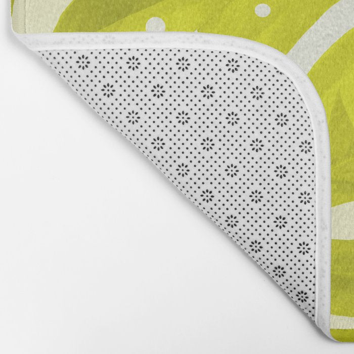 Lime Green Monstera Leaves Light Background #decor #society6 #buyart Bath Mat Gallery Image 2