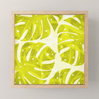 Lime Green Monstera Leaves Light Background #decor #society6 #buyart Mini Art Print Gallery Image 1