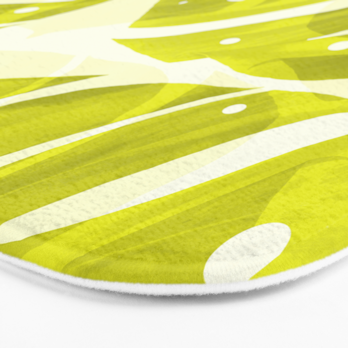 Lime Green Monstera Leaves Light Background #decor #society6 #buyart Bath Mat Gallery Image 3