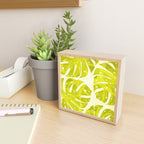 Lime Green Monstera Leaves Light Background #decor #society6 #buyart Mini Art Print Gallery Image 2