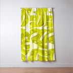 Lime Green Monstera Leaves Light Background #decor #society6 #buyart Window Curtain Gallery Image 3