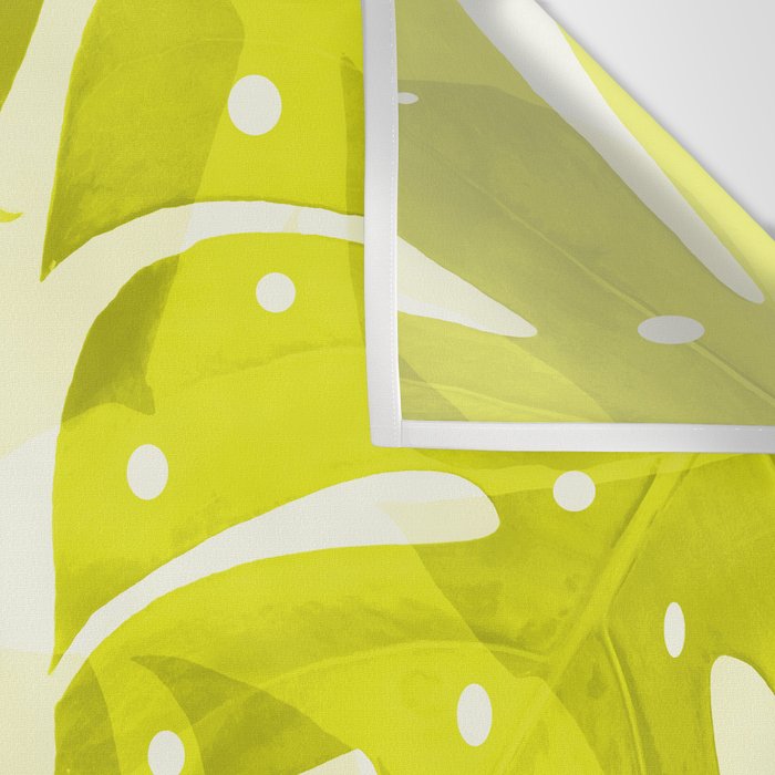 Lime Green Monstera Leaves Light Background #decor #society6 #buyart Wall Tapestry Gallery Image 3