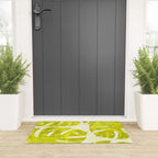 Lime Green Monstera Leaves Light Background #decor #society6 #buyart Welcome Mat Gallery Image 3