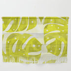 Lime Green Monstera Leaves Light Background #decor #society6 #buyart Wall Hanging Gallery Image 1