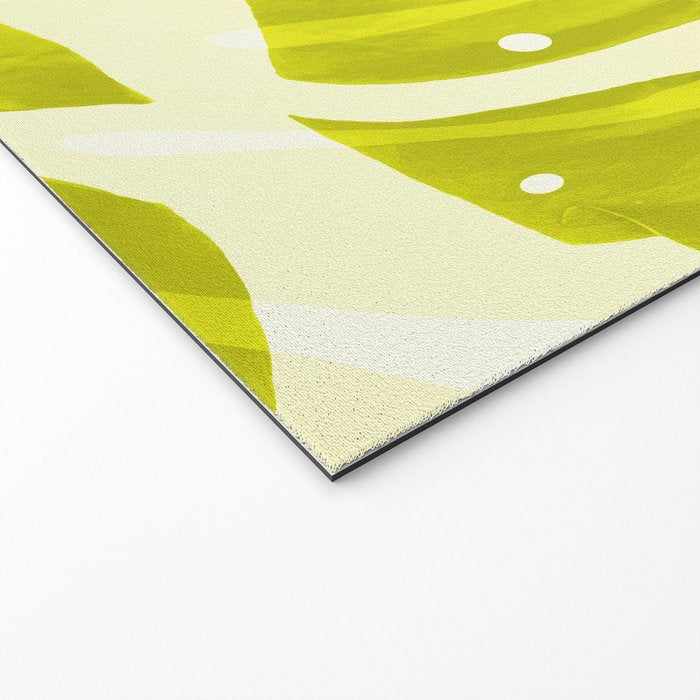Lime Green Monstera Leaves Light Background #decor #society6 #buyart Welcome Mat Gallery Image 2