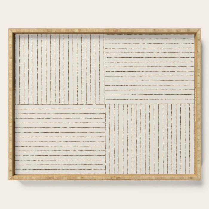Lines III (Cream) Serving Tray Gallery Image 1