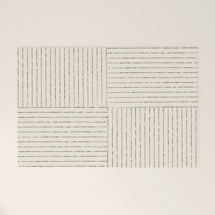 Lines III (Cream) Welcome Mat Gallery Image 1