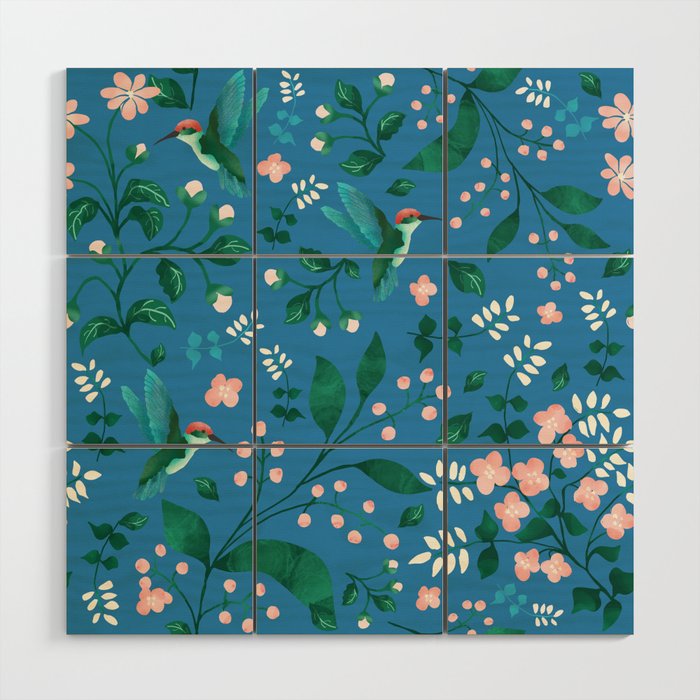 Hummingbird Garden II Wood Wall Art Gallery Image 1