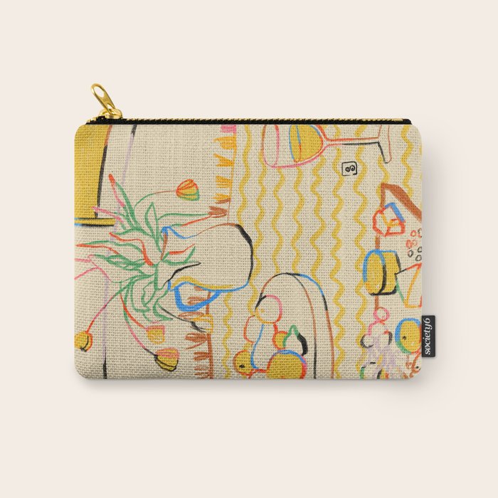 YELLOW TULIPS, WINE AND CHEESE Carry All Pouch Gallery Image 1