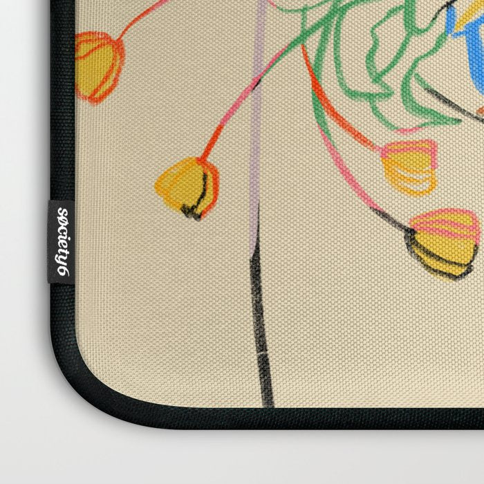 YELLOW TULIPS, WINE AND CHEESE Laptop Sleeve Gallery Image 3