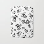 Black and white oriental pattern Bath Mat Gallery Image 1
