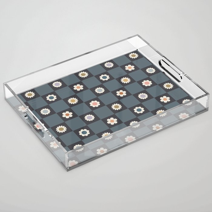 Daisy Checkerboard Acrylic Tray Gallery Image 1