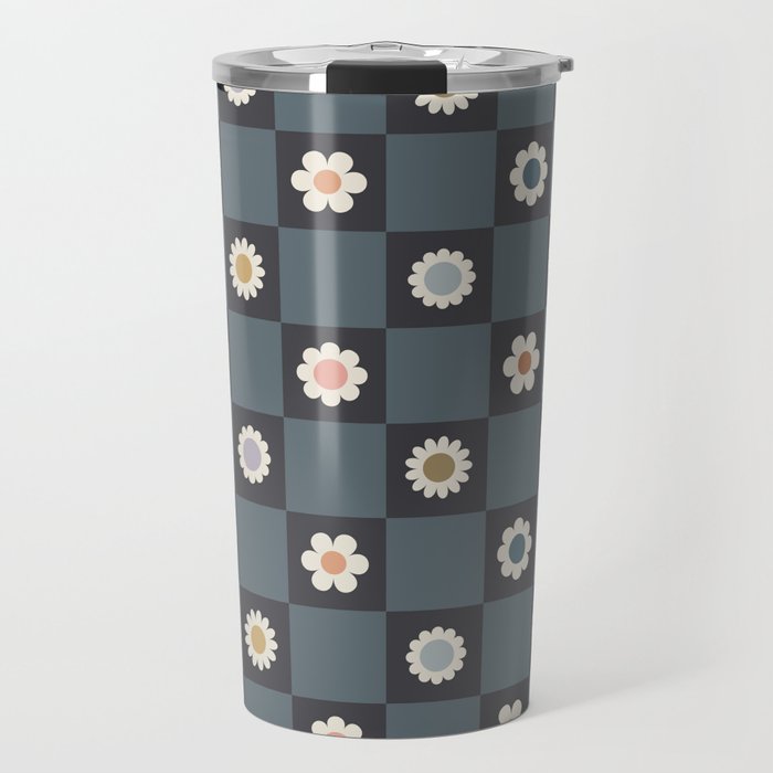Daisy Checkerboard Travel Mug Gallery Image 1