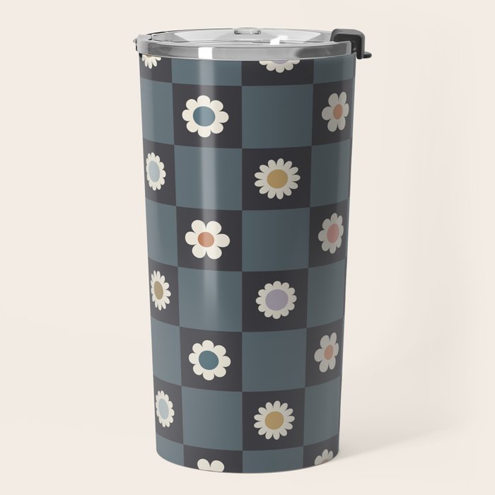 Daisy Checkerboard Travel Mug Gallery Image 2