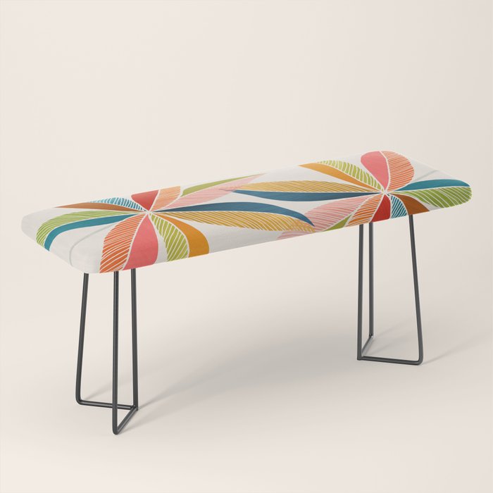 Multicolorful Leaf Design Bench Gallery Image 1