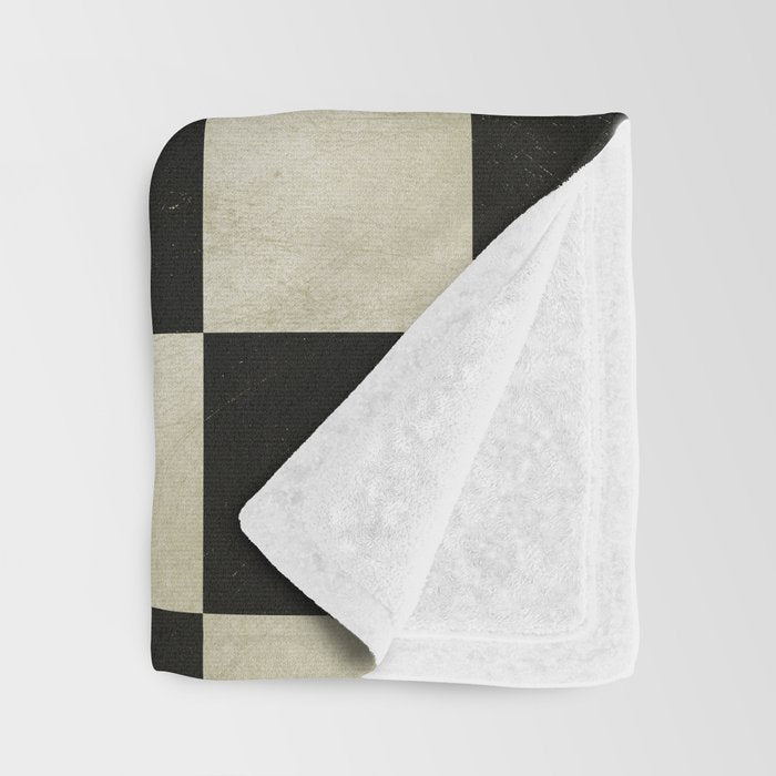 Distressed Black and White Checkerboard Pattern Throw Blanket Gallery Image 3