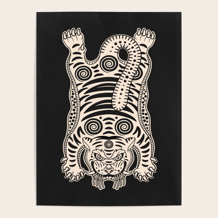 King Of The Jungle 04: Black & White Tiger Edition Poster Gallery Image 1