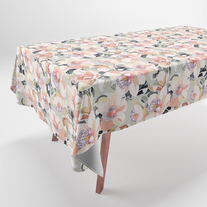 Tropical flowery leafy A Tablecloth Gallery Image 1