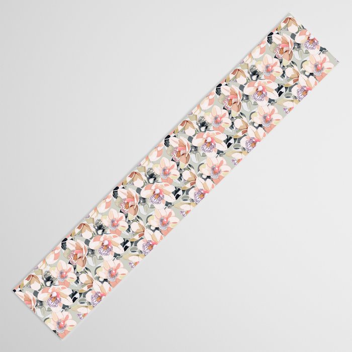 Tropical flowery leafy A Table Runner Gallery Image 3
