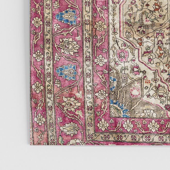 Antique Silk Kashan Persian Rug Print Poster Gallery Image 3