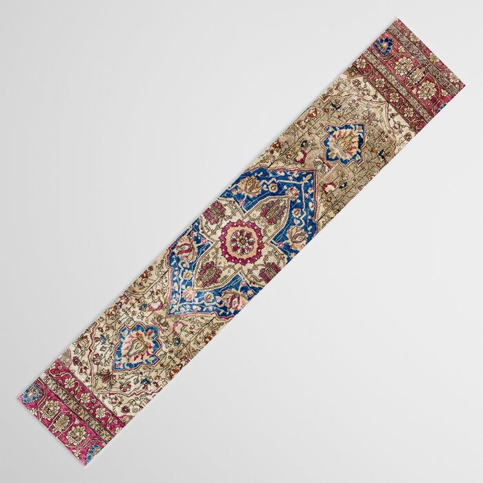 Antique Silk Kashan Persian Rug Print Table Runner Gallery Image 3