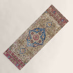 Antique Silk Kashan Persian Rug Print Yoga Mat Gallery Image 1