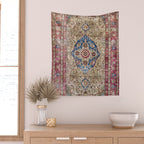 Antique Silk Kashan Persian Rug Print Wall Tapestry Gallery Image 2