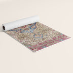 Antique Silk Kashan Persian Rug Print Yoga Mat Gallery Image 2