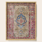 Antique Silk Kashan Persian Rug Print Serving Tray Gallery Image 1