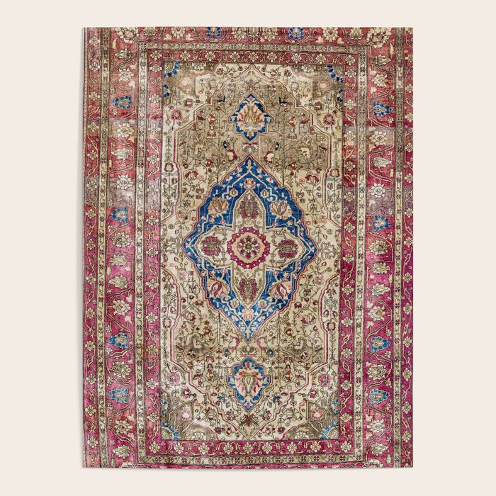Antique Silk Kashan Persian Rug Print Poster Gallery Image 4