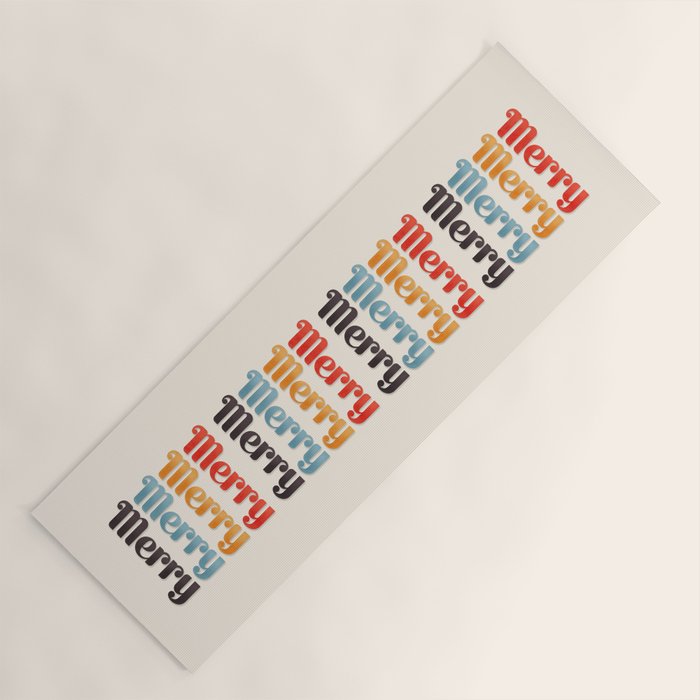 Merry typography Yoga Mat Gallery Image 1
