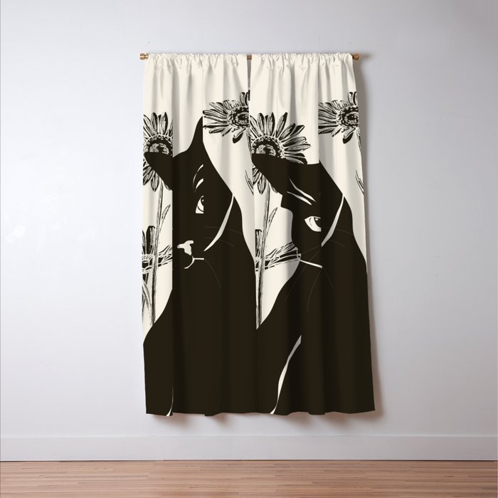 Black Cat 3 Window Curtain Gallery Image 3