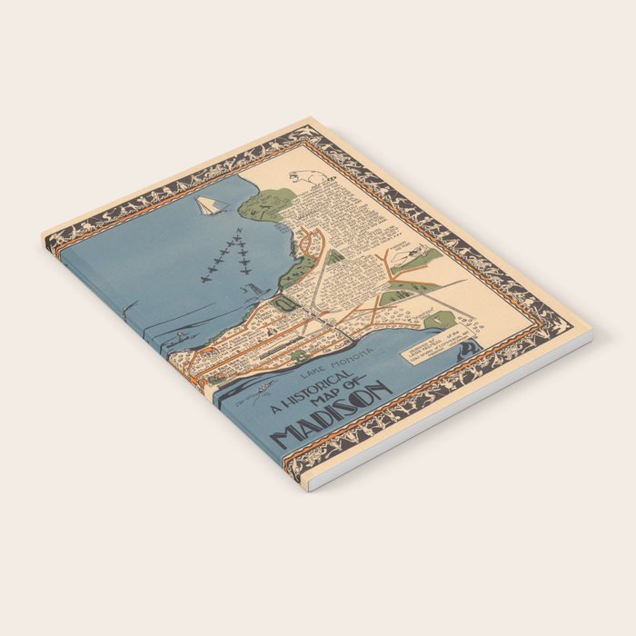 Vintage Map of Madison Wisconsin (1924) Notebook Gallery Image 2