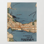 Vintage Map of Madison Wisconsin (1924) Poster Gallery Image 4