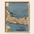 Vintage Map of Madison Wisconsin (1924) Serving Tray Gallery Image 1