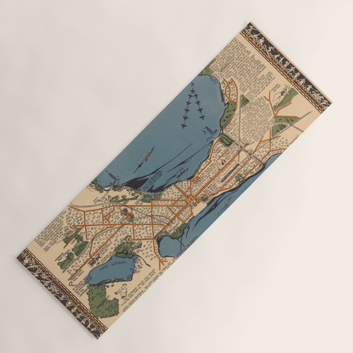 Vintage Map of Madison Wisconsin (1924) Yoga Mat Gallery Image 1