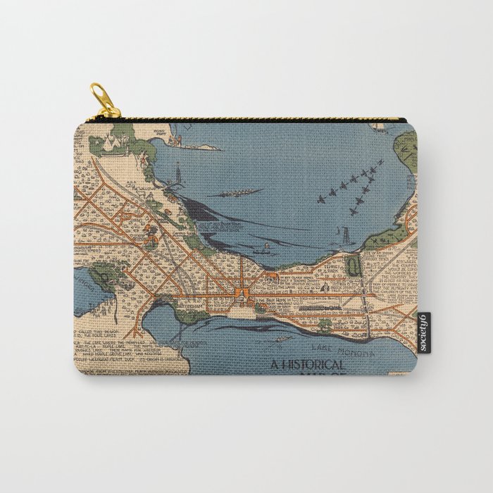 Vintage Map of Madison Wisconsin (1924) Carry All Pouch Gallery Image 1