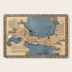 Vintage Map of Madison Wisconsin (1924) Cutting Board Gallery Image 1
