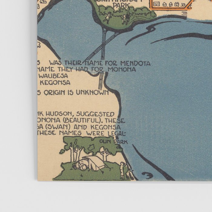 Vintage Map of Madison Wisconsin (1924) Poster Gallery Image 3
